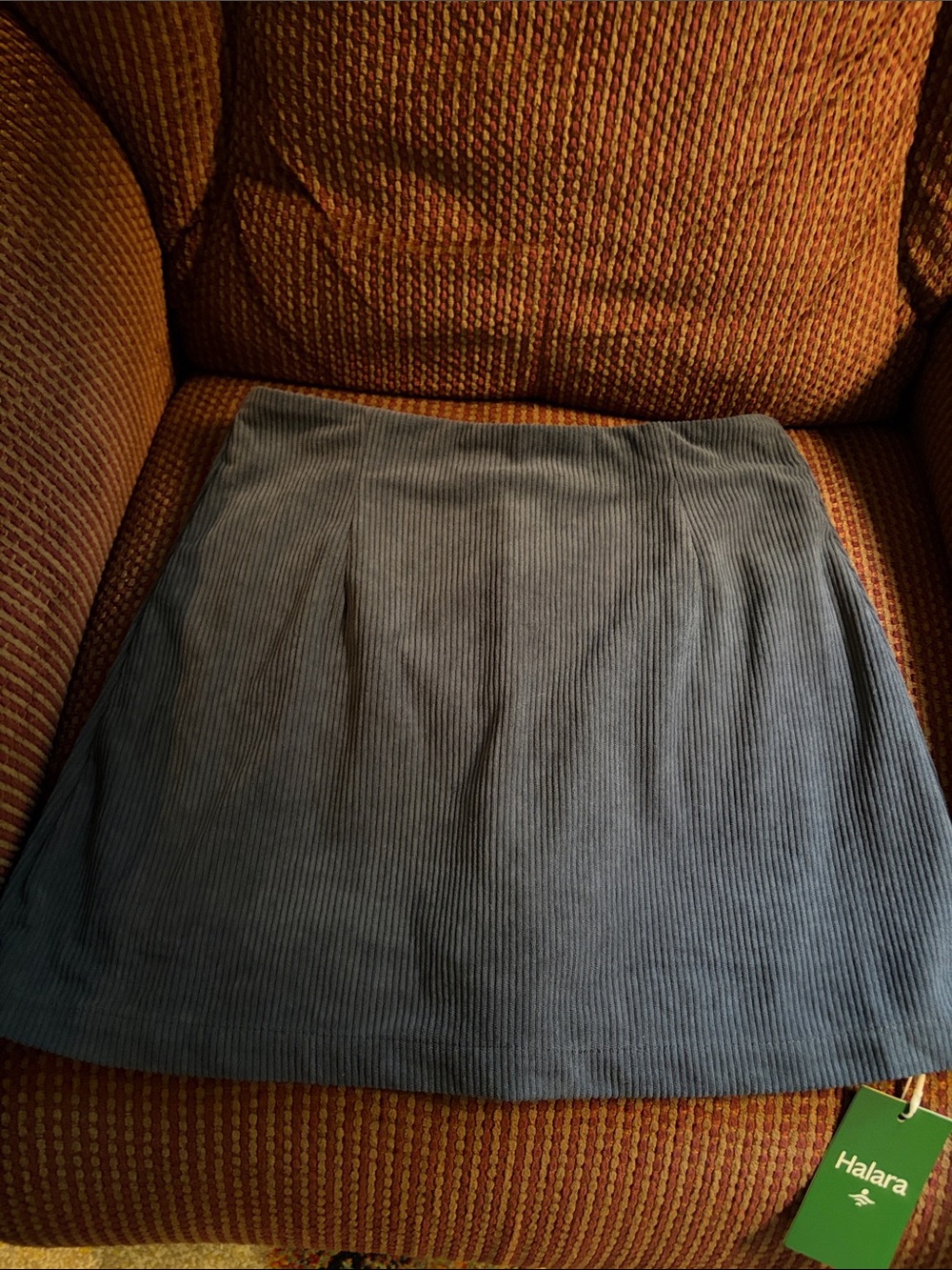 HALARA Slate Blue Ribbed A-Line Skirt with shorts.  Skort new with tags!